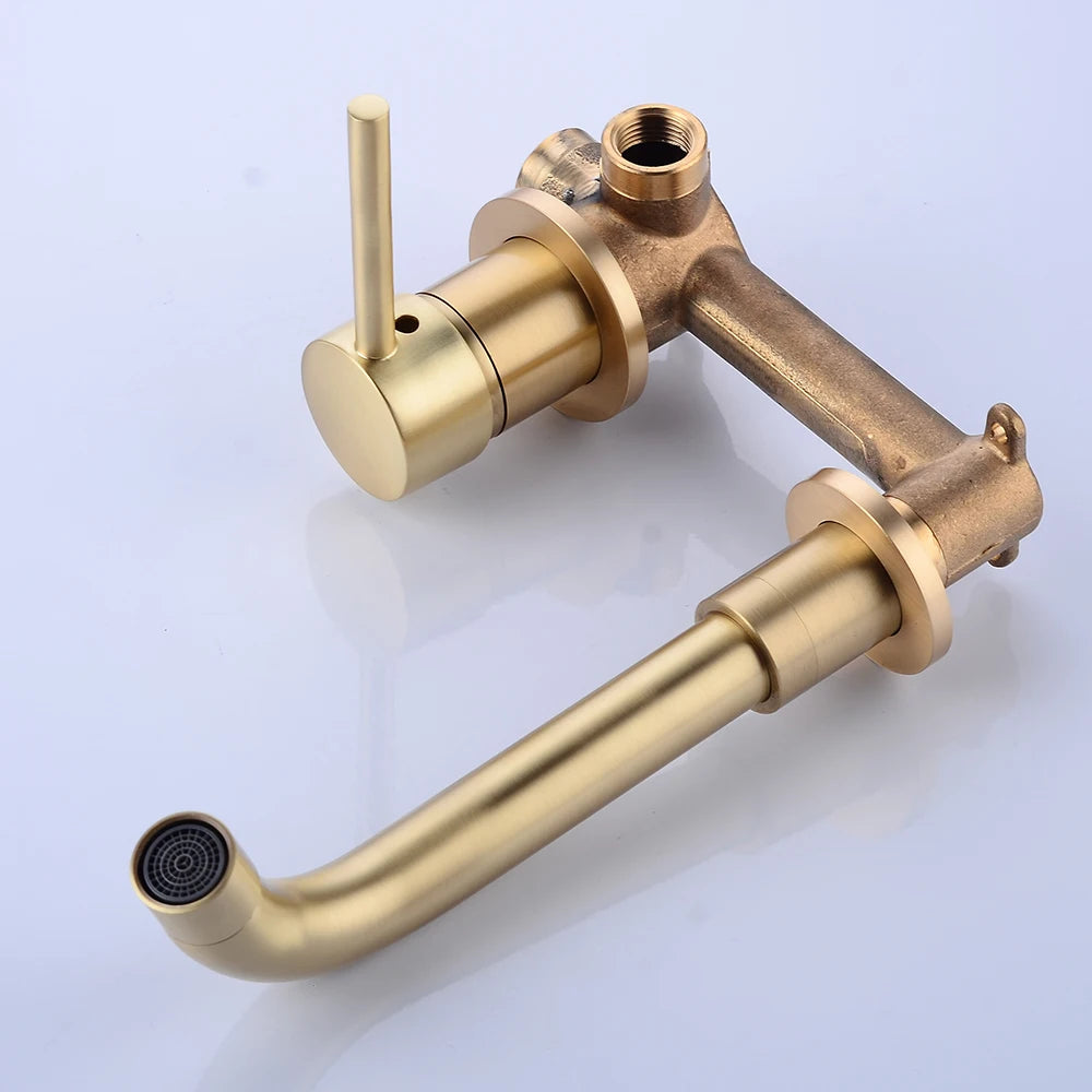 Brass Wall Mounted Bathroom Faucet