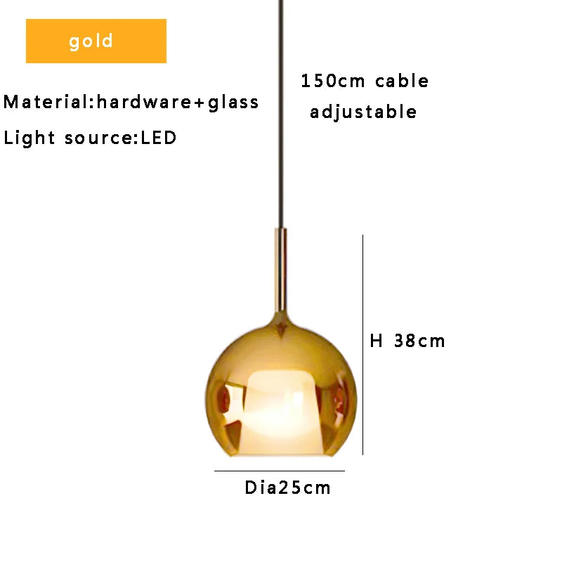 Decorbites™ Glas-Kugelleuchter: Italienische Designer-Hängeleuchte für Esszimmer, Kücheninsel