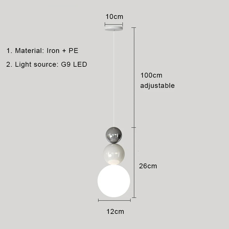DecorBites™ Cream Nordic LED Pendant Light: Modern Hanging Lamp for Stylish Indoor Room Decor