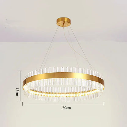 DecorBites™ Crystal LED Circle Pendant Chandelier for Living Room Kitchen Decor