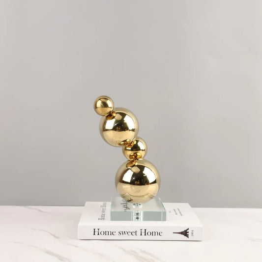 Decorbites™ Goldene Metallkugeln Stapel-Kunstobjekte - Geometrische Dekorative Figuren