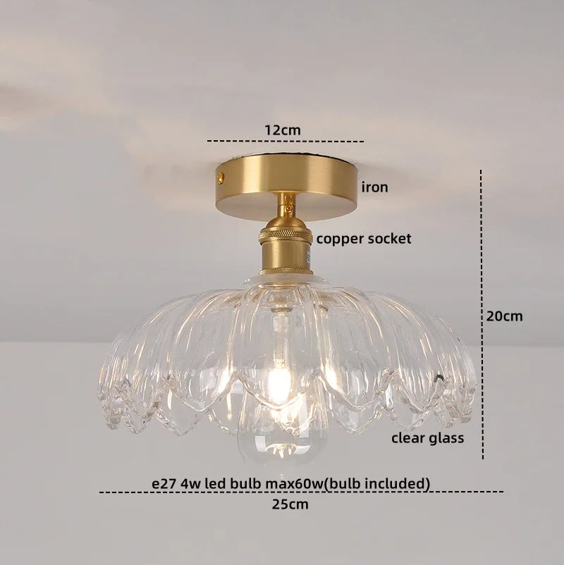 Decorbites™ Grüne Glas-LED-Deckenleuchte Moderne Eisen-Kupfer Lampara Techo für die Wohnraumausstattung