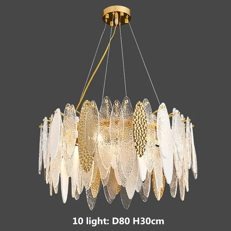 DecorBites™ Gold Metal Chain LED Pendant Lights for Modern Luxury Living Room