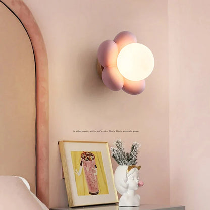 Decorbites™ Kinder Blüten Harz Wandlampe LED G9 Birne Weiß Rosa Kreative Schlafzimmerdekoration