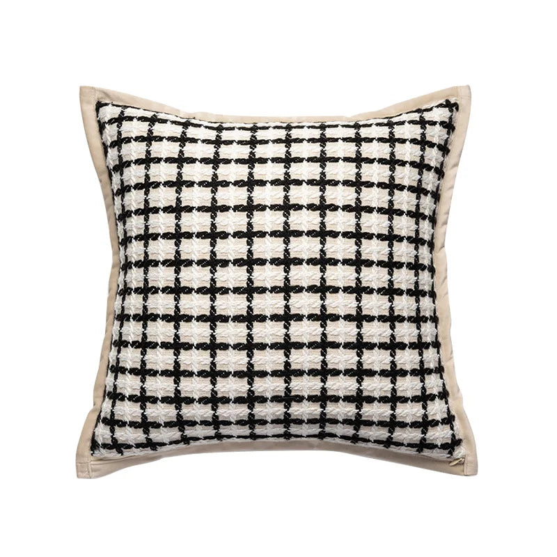 DecorBites™ Jacquard Crochet Pillow Covers in Yellow-brown for Elegant Home Decor
