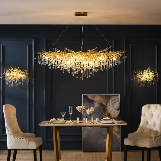 Decorbites™ Gold-Kristall-Deckenleuchter für elegante Heimbeleuchtung