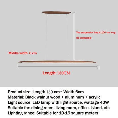 Modern White Wood Linear Pendant Light