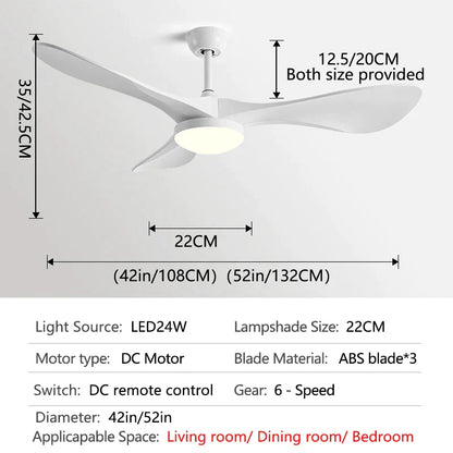 Decorbites™ 132 cm Moderner Deckenventilator mit Licht & Steuerung - Starker Wind, Einfaches Design
