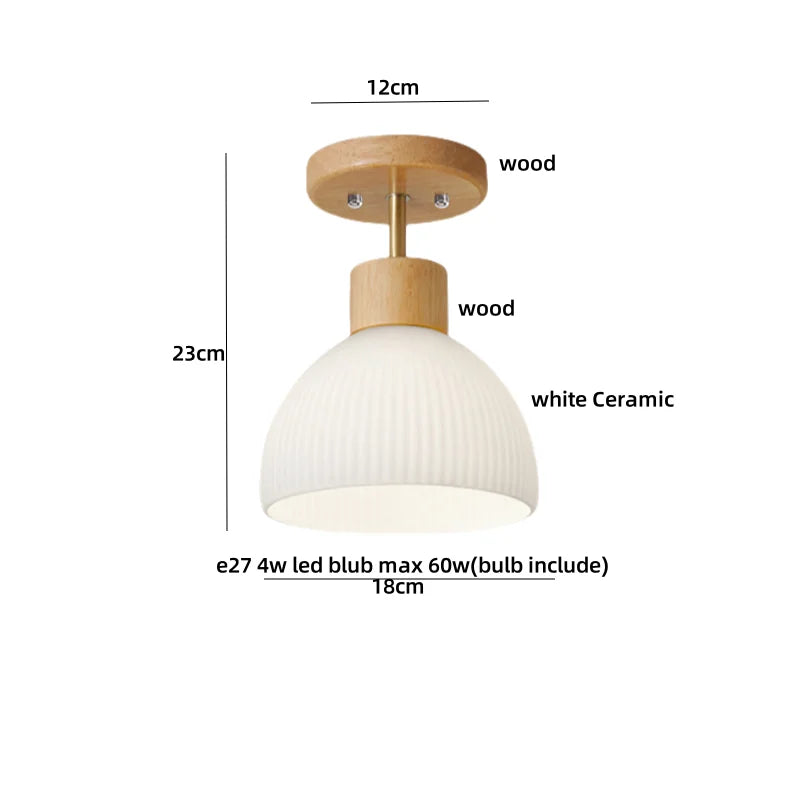 Decorbites™ Bernsteinglas-Holz-LED-Deckenleuchte für modernes Wohnzimmer.
