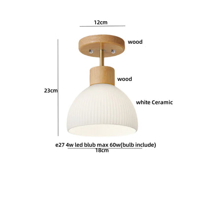 Decorbites™ Bernsteinglas-Holz-LED-Deckenleuchte für modernes Wohnzimmer.