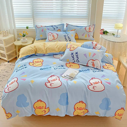 DecorBites™ Cotton Printed Bedding Set: Cozy, Breathable, All Seasons Comforter Set