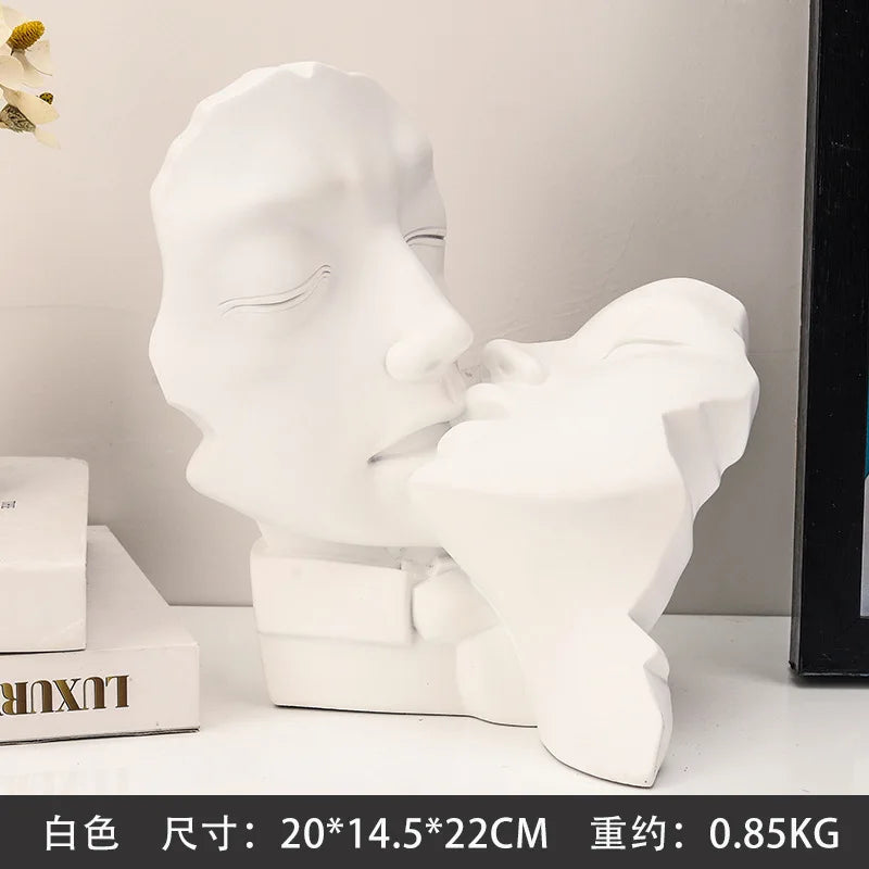 Decorbites™ Abstrakte Gold-Kopf-Paar-Skulptur, Hochzeitsgeschenke & Wohnraumdekoration