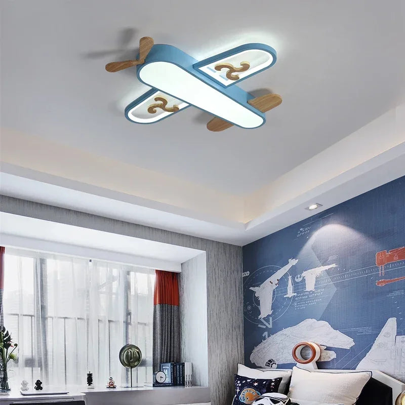 Decorbites™ Kinder-LED-Holz-Deckenleuchte in Gelb & Blau - Minimalistisches Design