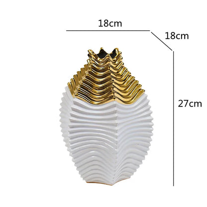 Decorbites™ Fransen-Geometrie Keramikvase Hochzeits-Home-Dekoration Blumenstrauß Blumentopf
