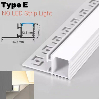DecorBites™ LED Aluminum Profile Recessed Waist Line Channel for Backlighting Corners
