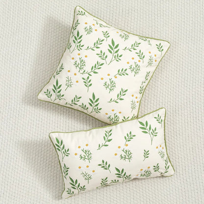 DecorBites™ Daisy Floral Embroidery Cushion Cover, Soft Cozy for Living Room Sofa