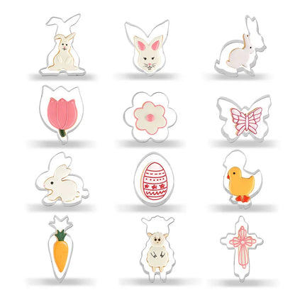 Decorbites™ Osterplätzchen-Ausstecher-Set für Kinder-Backparty, Edelstahlform – 12 Stk.