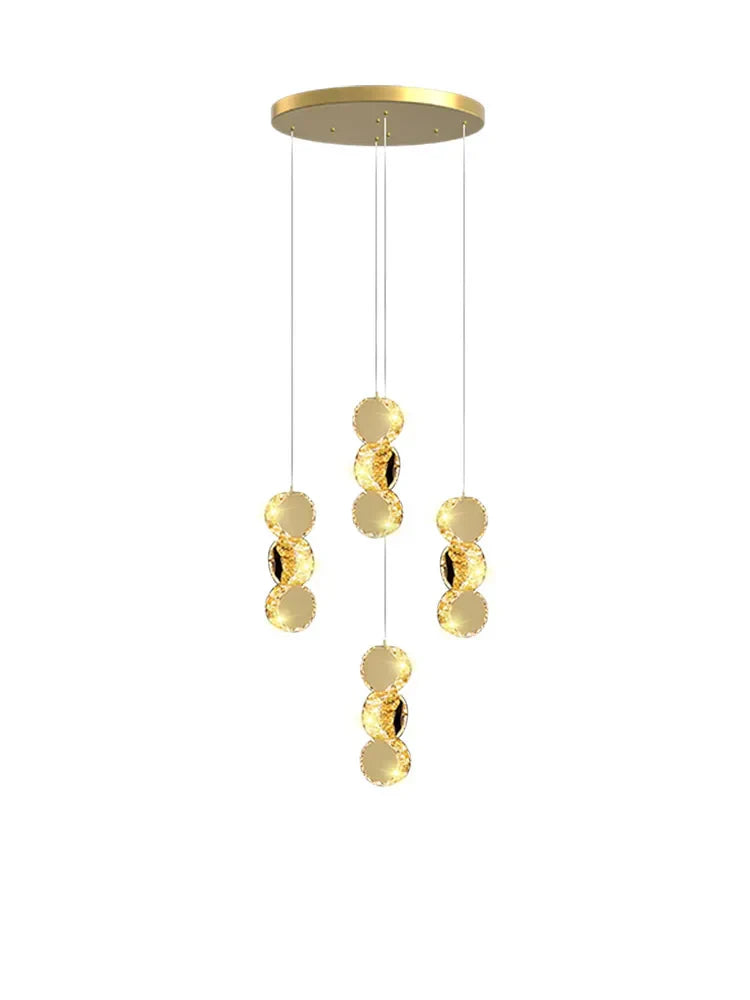 Gold Crystal Pendant Lamp 45-Head Design