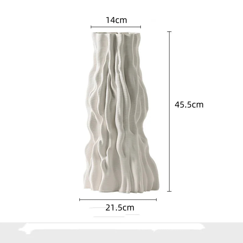 Decorbites™ Abstraktes unregelmäßiges Stammfalten-Keramikvasen für die Heimdekoration