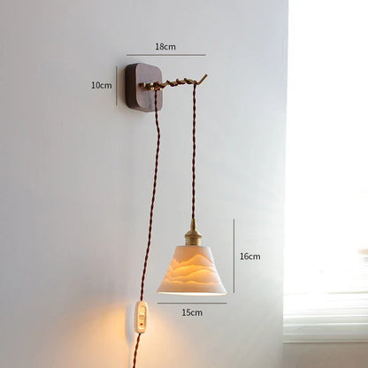 Decorbites™ LED Wandarmatur Modern Japanischer Stil Keramik-Lampenschirm Holzbasisleuchte