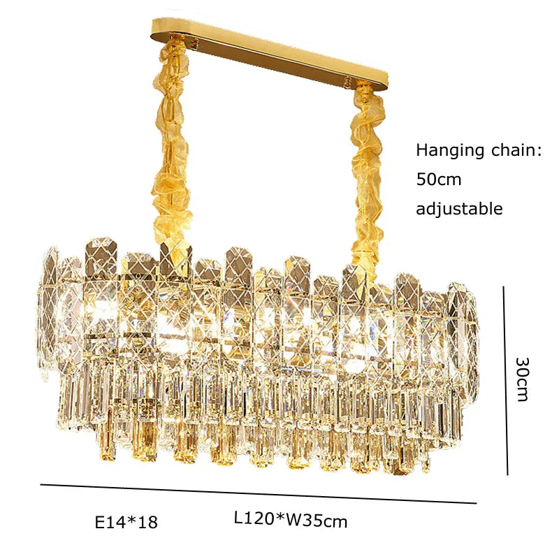 Decorbites™ Gold-Luster-Kronleuchter LED-Kristallleuchte – Postmoderne Luxus-Hängeleuchte