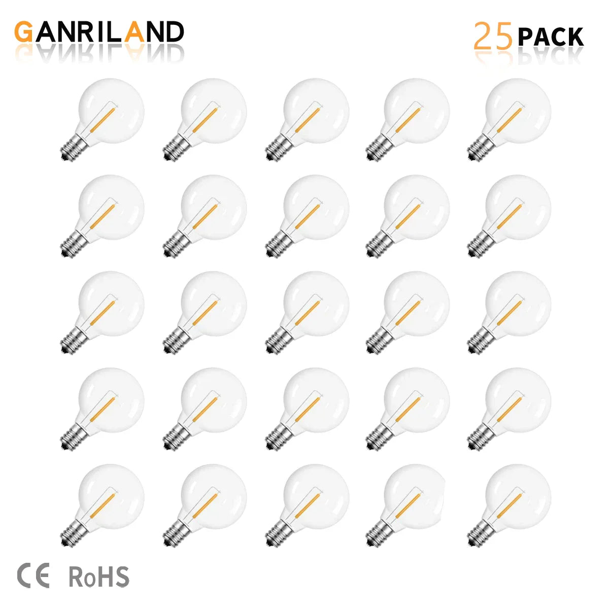 Decorbites™ G40 1W PET LED-Birnen – E12-Schraubfassung, unzerbrechliche Kugellampen – Außen-Girlandenbeleuchtung