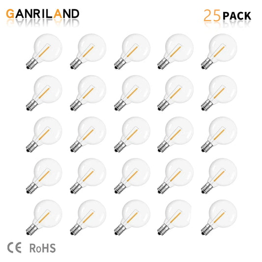 Decorbites™ G40 1W PET LED-Birnen – E12-Schraubfassung, unzerbrechliche Kugellampen – Außen-Girlandenbeleuchtung