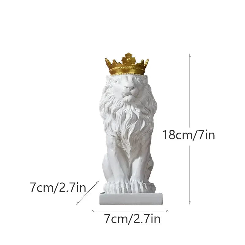 Golden Crown Lion Statue