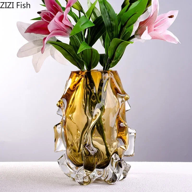 Decorbites™ Bernsteinglas-Vase für moderne Wohnraumausstattung & Blumenarrangements