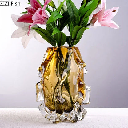 Decorbites™ Bernsteinglas-Vase für moderne Wohnraumausstattung & Blumenarrangements