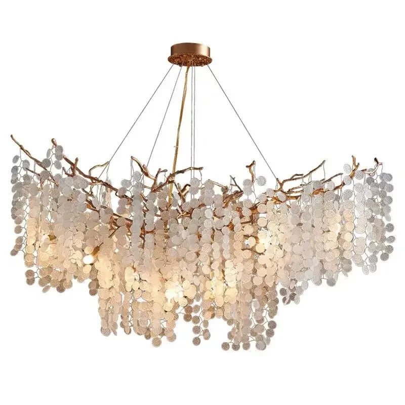Decorbites™ Trauben-Kristall-Leuchter: Luxuriöse goldene Kupfer-Hängeleuchte für Wohnzimmer und Schlafzimmer
