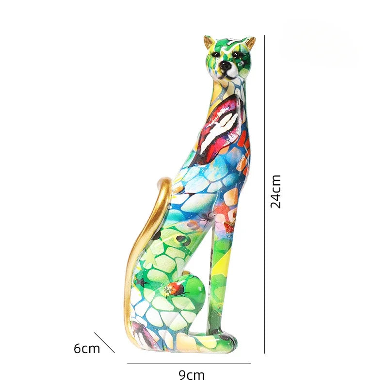 Decorbites™ Leopard-Resin-Skulptur – Dekoration für das Home-Office & Geschenk