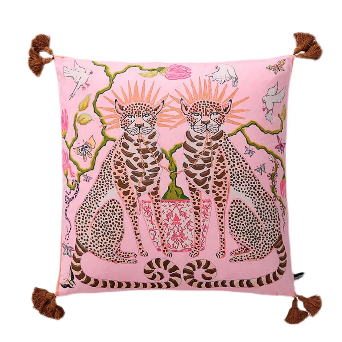 Cheetah Tassel Cushion Cover