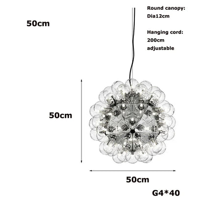 Decorbites™ Glas-Dandelion-LED-Kronleuchter in Schwarzgold für moderne Räume