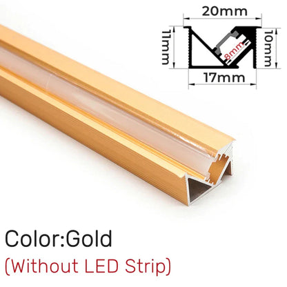 Decorbites™ Unsichtbares LED-Aluminiumprofil mit Milchglasabdeckung für Beleuchtung von Küchenschränken und Regalen