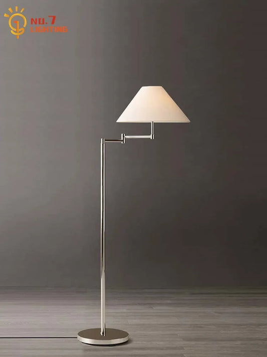 DecorBites™ Cream Rocker Arm LED Floor Lamp for Modern Living Spaces