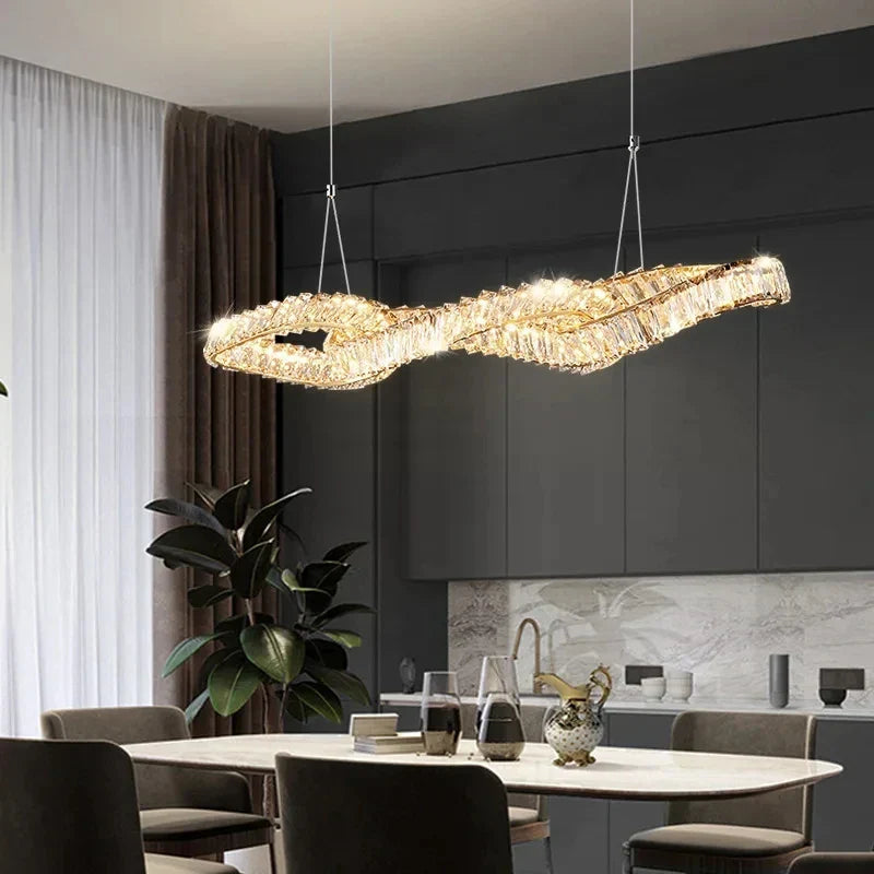 DecorBites™ Crystal LED Pendant Chandeliers for Luxury Living Room Decor