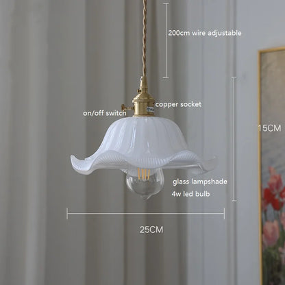 Decorbites™ Grüne Glas-LED-Hängeleuchte mit Kupfer-Holzgriff für modernes nordisches Heimdekoration