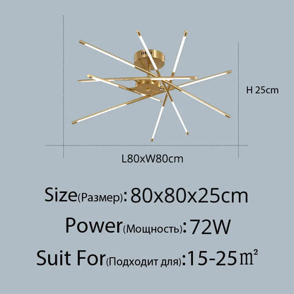DecorBites™ Linen Ceiling Chandelier: Black Gold Pendant Lamp for Home, Office, or Restaurant