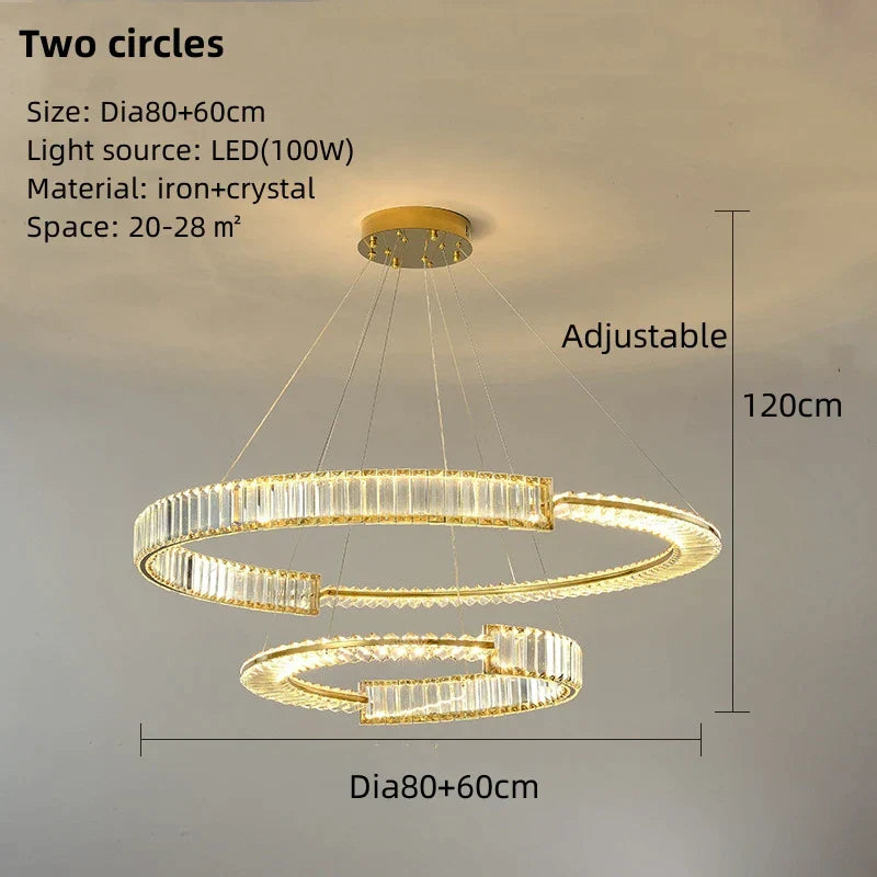 DecorBites™ Crystal LED Pendant Chandelier for Home Decor & Hospitality