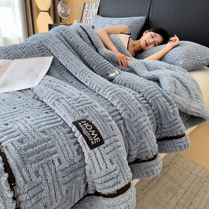 DecorBites™ Double-Layer Luxury Coral Fleece Winter Blanket