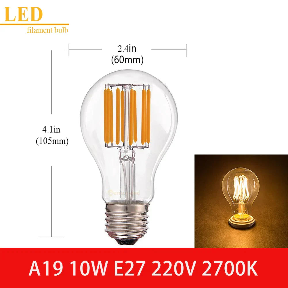 Decorbites™ LED-Filamentlampe Klarer Glas T16 A19 ST64 Dimmbare Vintage-Lampe