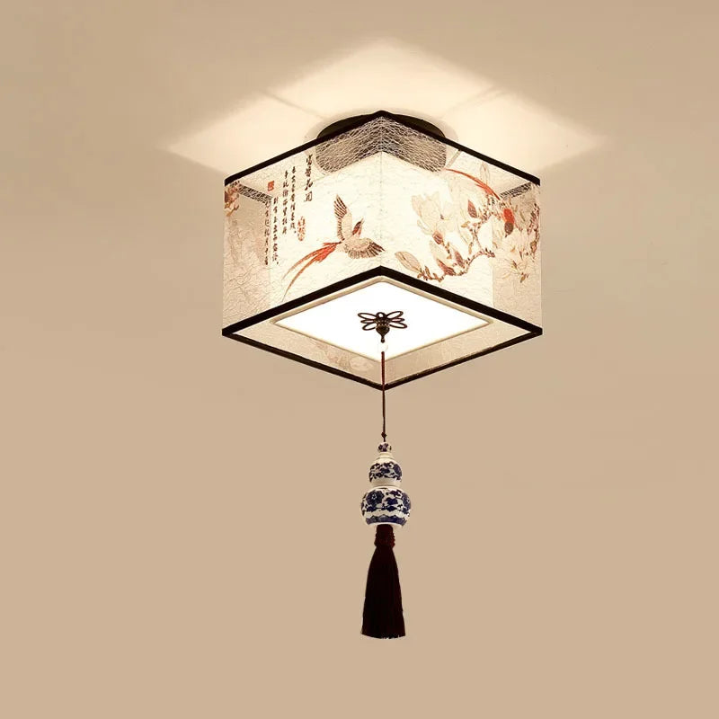 Decorbites™ Lotus Chinesische Kronleuchter Deckenlampe Einfaches Korridor-Gemälde LED-Beleuchtung