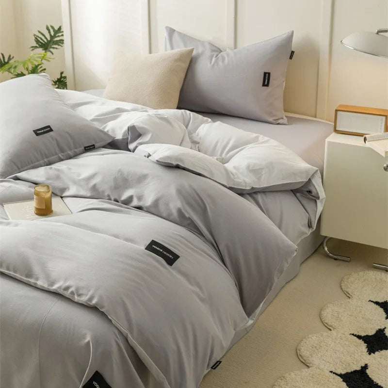 Decorbites™ beidseitiges farbabstimmendes Baumwoll-Bettwäsche-Set für Erwachsene