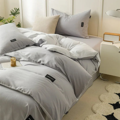 Decorbites™ beidseitiges farbabstimmendes Baumwoll-Bettwäsche-Set für Erwachsene
