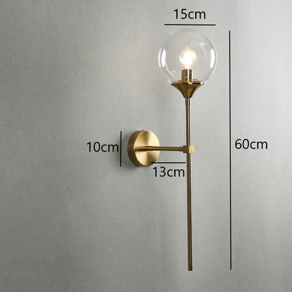 DecorBites™ Golden Glass Wall Sconces | Modern Nordic Lights for Home Decor
