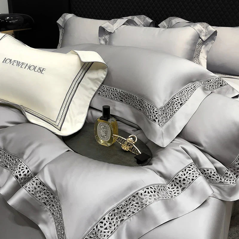 Decorbites™ Eukalyptus-Lyocell 1000TC Luxus-Bettwäsche-Set mit breitem Rand, weich, seidenartig und atmungsaktiv