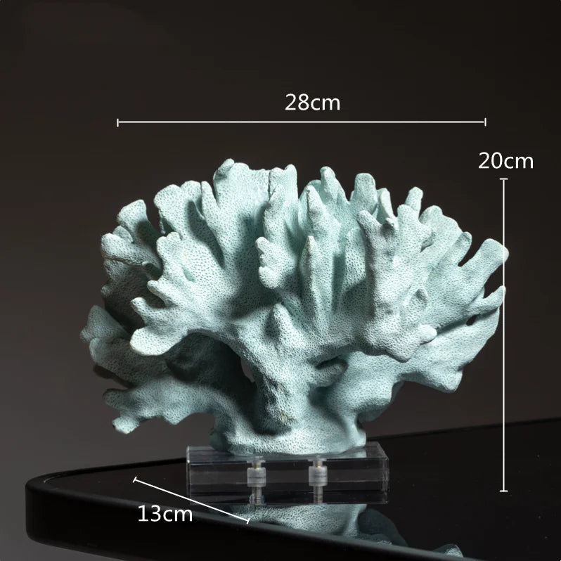 DecorBites™ Coral Crystal Tree Glass Vase Metal Frame Resin Ocean Figurines, Home Decor