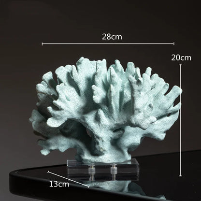 DecorBites™ Coral Crystal Tree Glass Vase Metal Frame Resin Ocean Figurines, Home Decor
