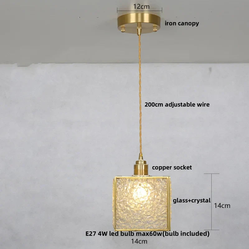 Decorbites™ Kupfer-Walnuss-LED-Pendantleuchte Kristallglas-Hängeleuchte